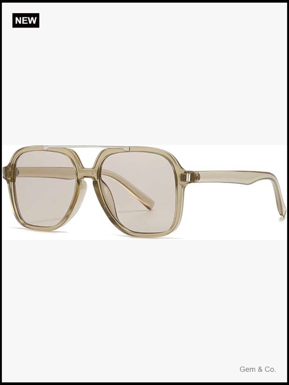 Trendy Square Aviator Sunglasses UV400 Protection Unisex Retro Shades